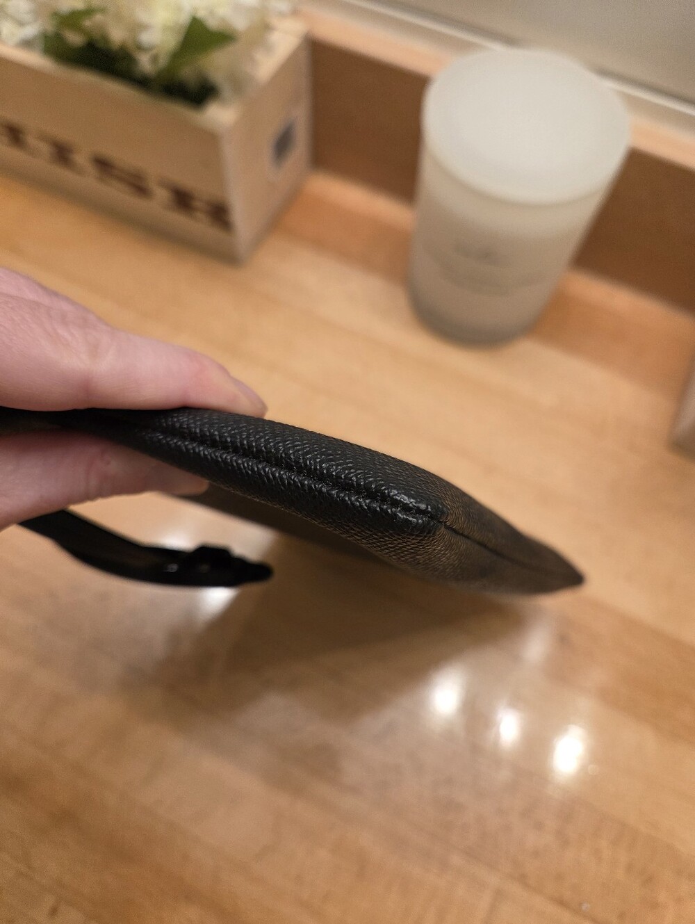 Coach Storypatch Pouch/Clutch Black Crossgrain Leather - Picture 10 of 12